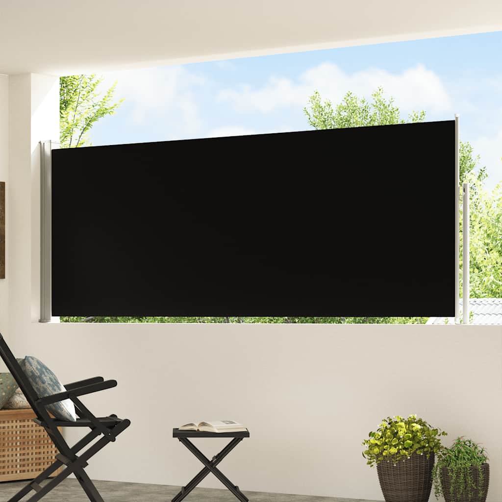 Vidaxl tuinscherm uittrekbaar 120x500 cm zwart