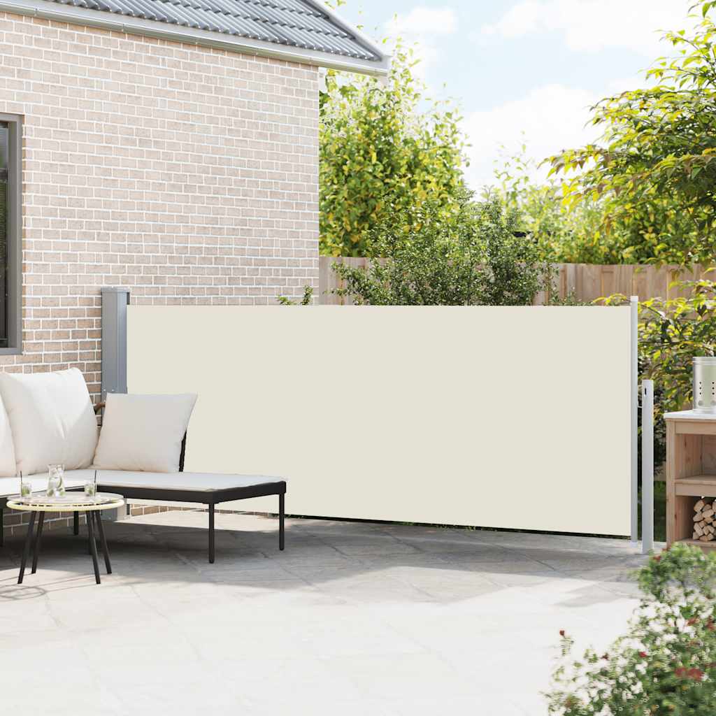 Vidaxl tuinscherm uittrekbaar 140x500 cm crème