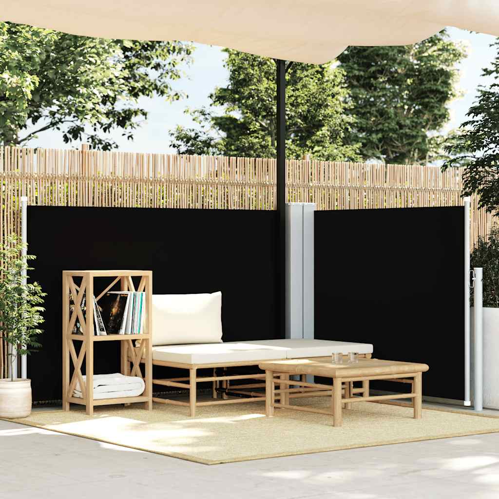 Vidaxl windscherm uittrekbaar 120x1000 cm zwart