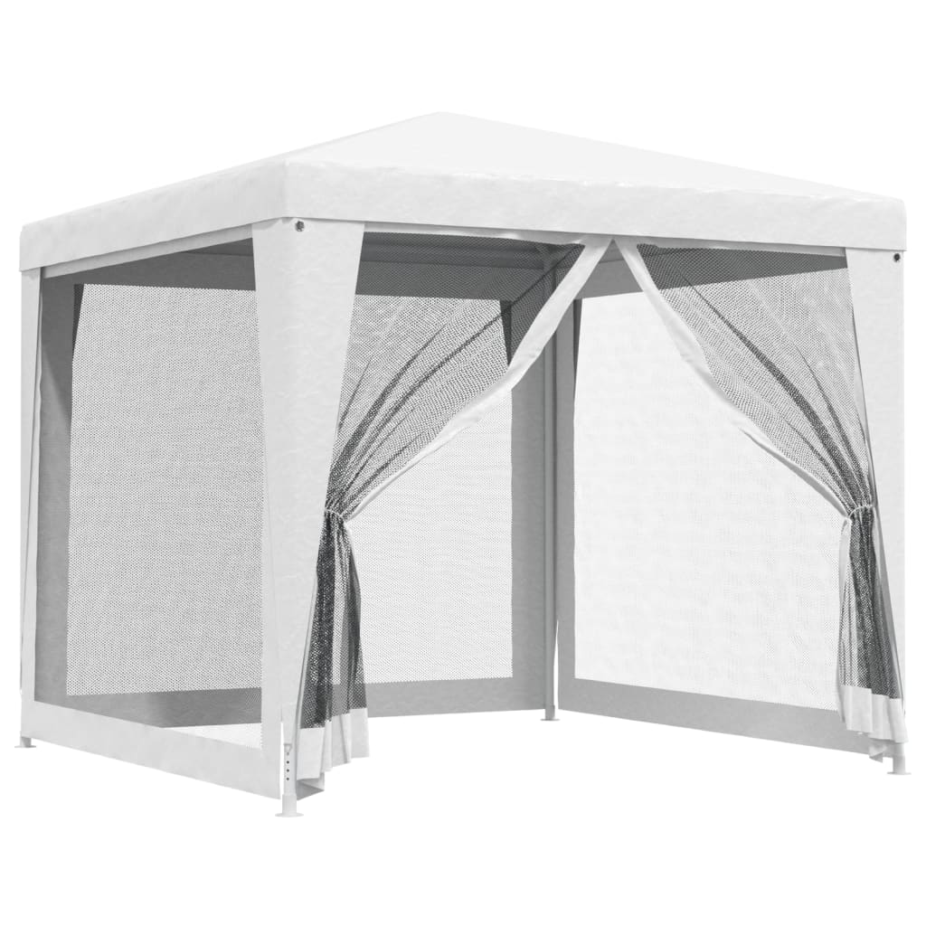VidaXL Partytent met 4 gaaszijwanden 2,5x2,5m wit