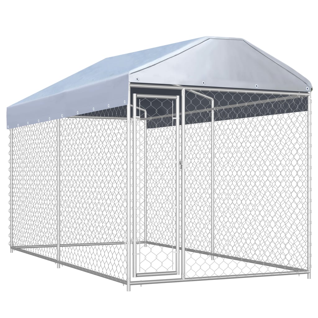 VidaXL Hondenkennel voor buiten met dak 382x192x225m