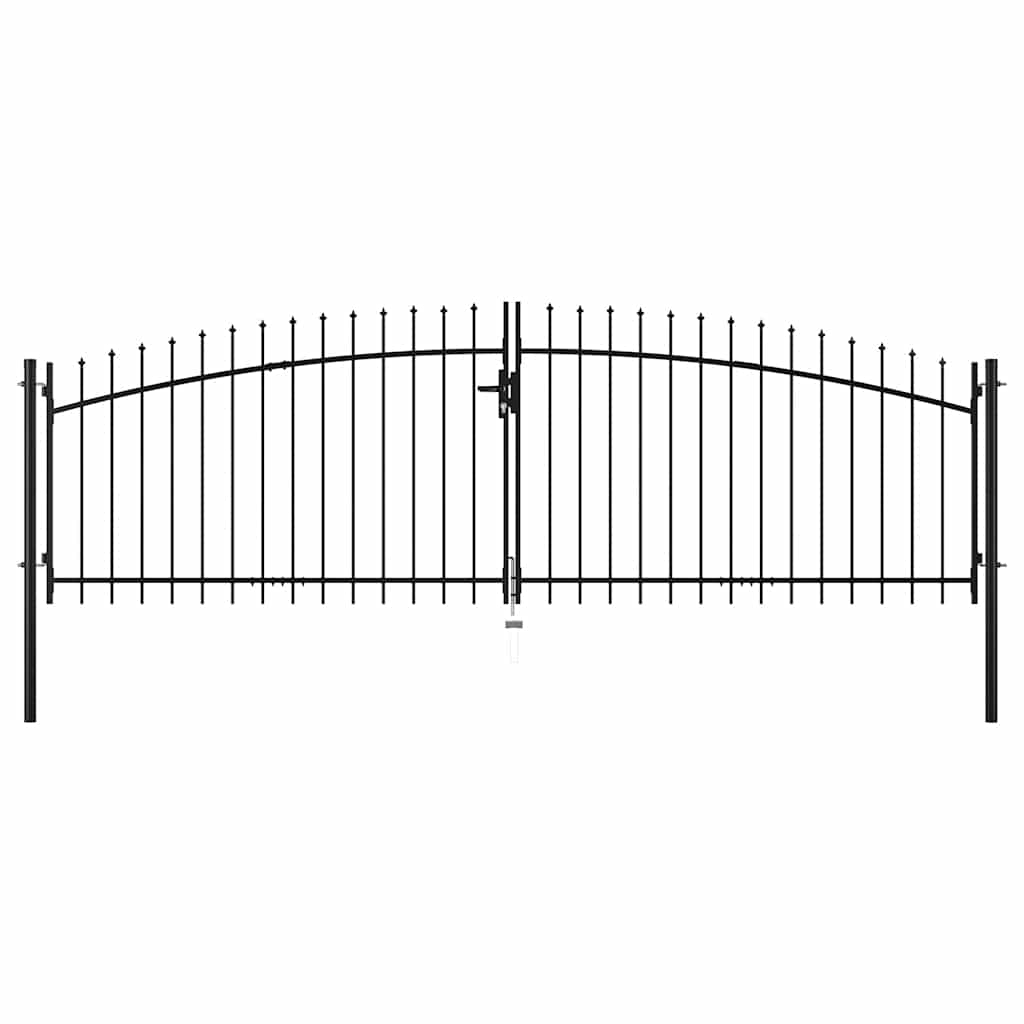 Vidaxl hekpoort dubbele deur met speren bovenkant 400x175 cm