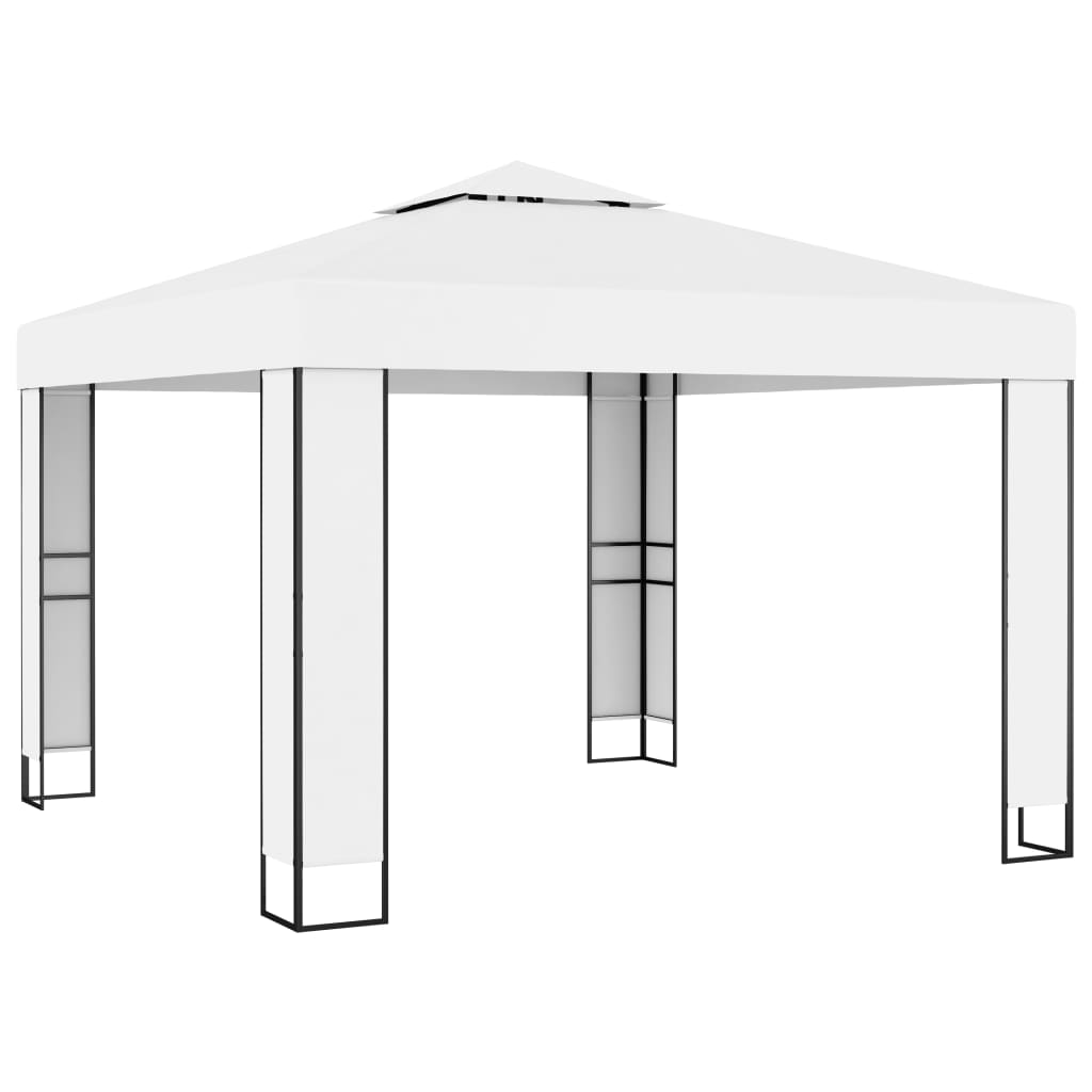 VidaXL Prieel met dubbel dak 3x3m wit