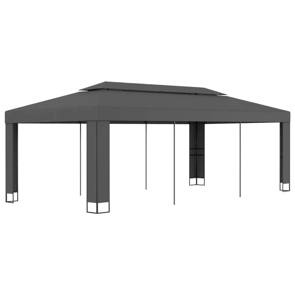 VidaXL Prieel met dubbel dak 3x6m antraciet