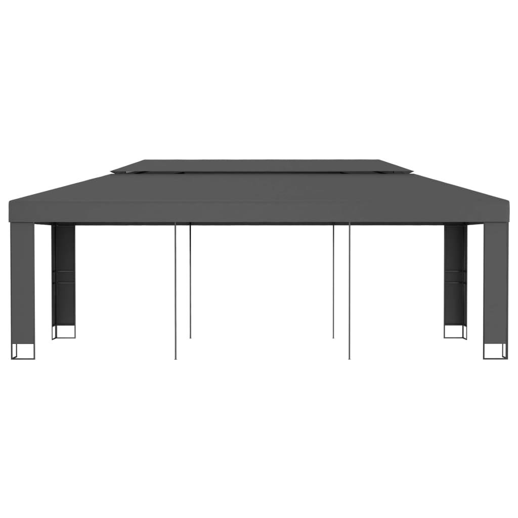 VidaXL Prieel met dubbel dak 3x6m antraciet