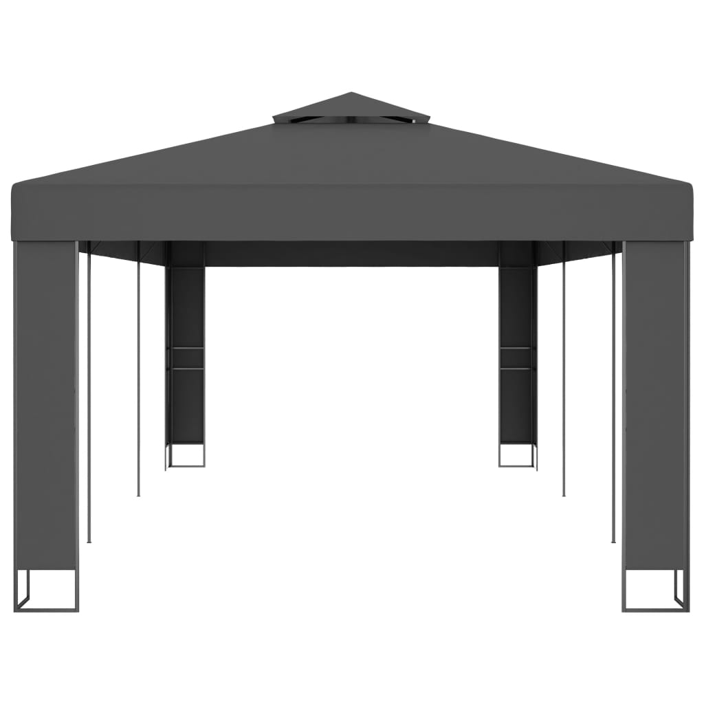 VidaXL Prieel met dubbel dak 3x6m antraciet