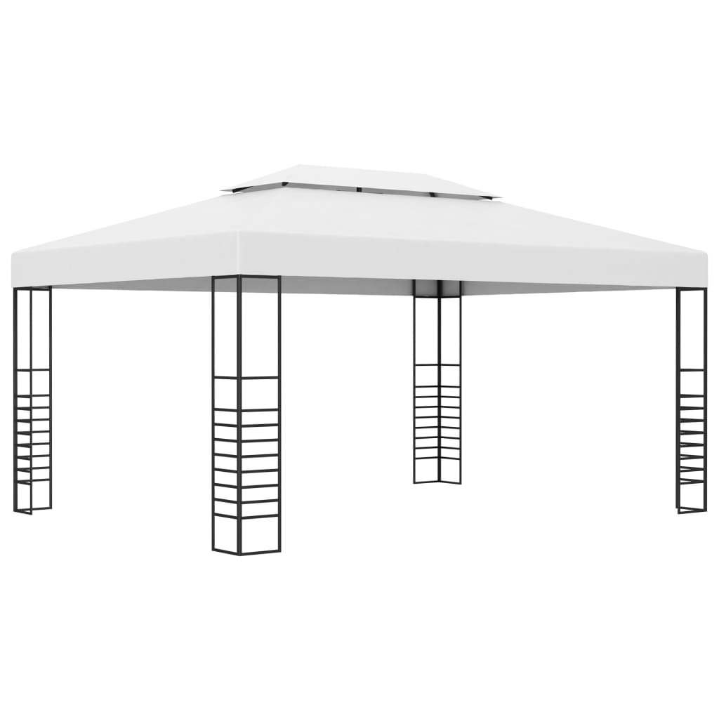 VidaXL Tuinprieel 4x3x2,7m gepoedercoat staal wit