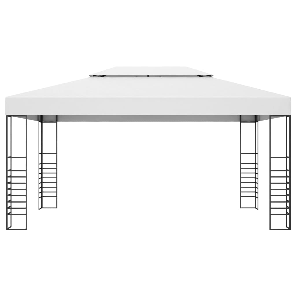 VidaXL Tuinprieel 4x3x2,7m gepoedercoat staal wit