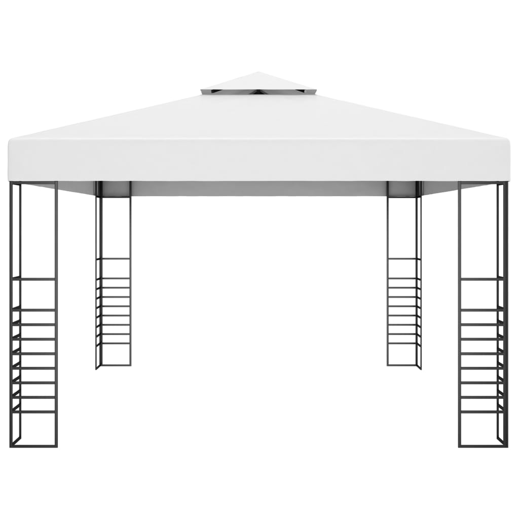 VidaXL Tuinprieel 4x3x2,7m gepoedercoat staal wit