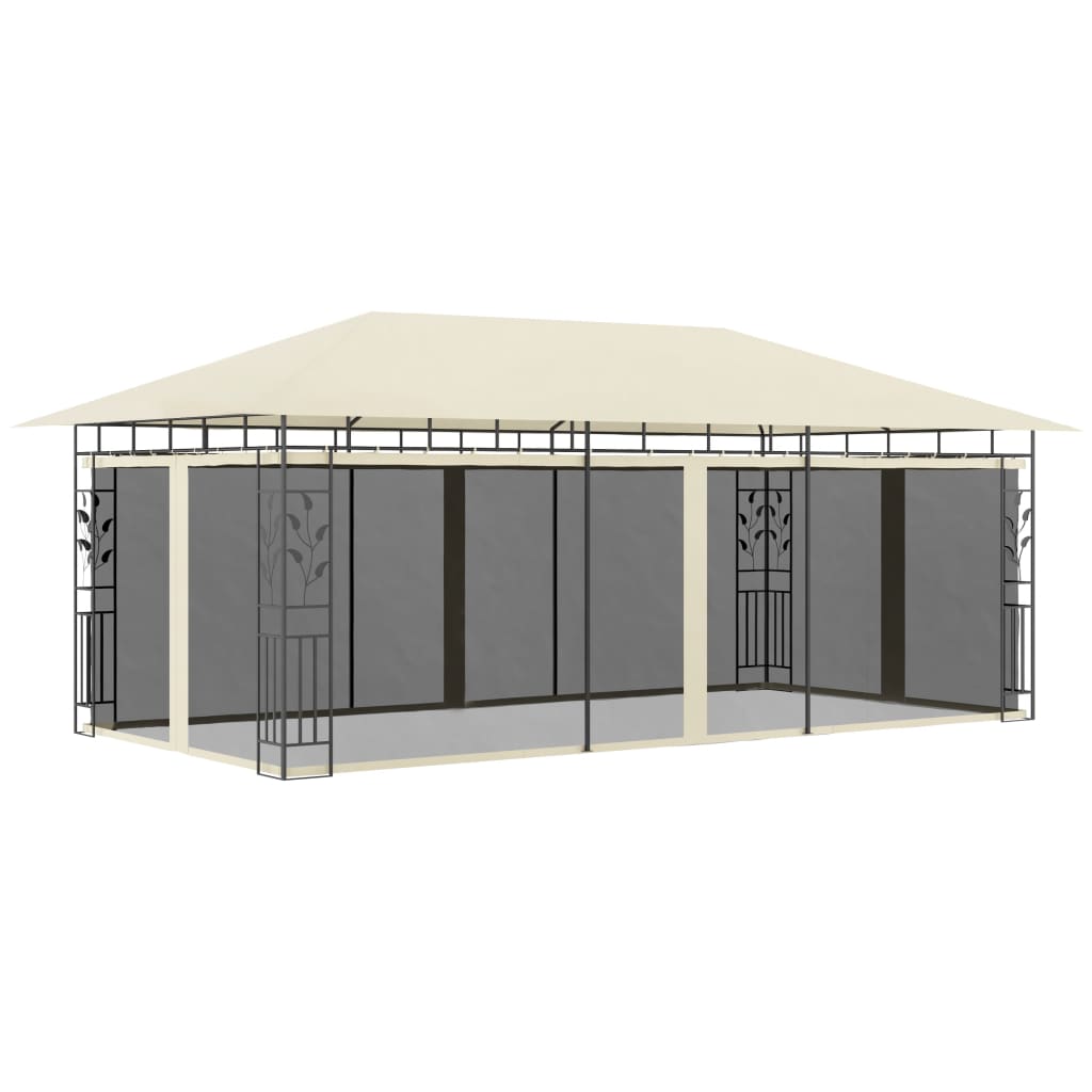 VidaXL Prieel met klamboe 6x3x2,73m crème