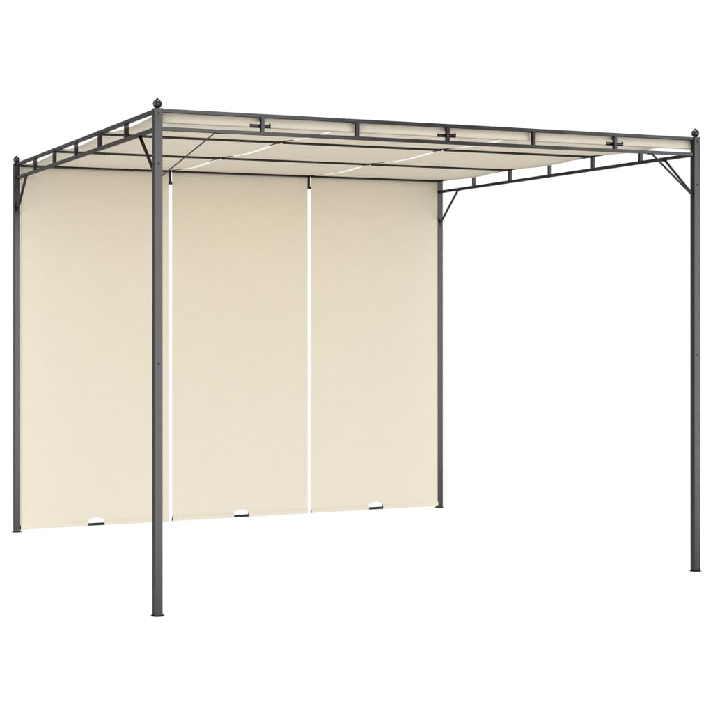 VidaXL Tuinprieel met zijgordijn 3x3x2,25m crème