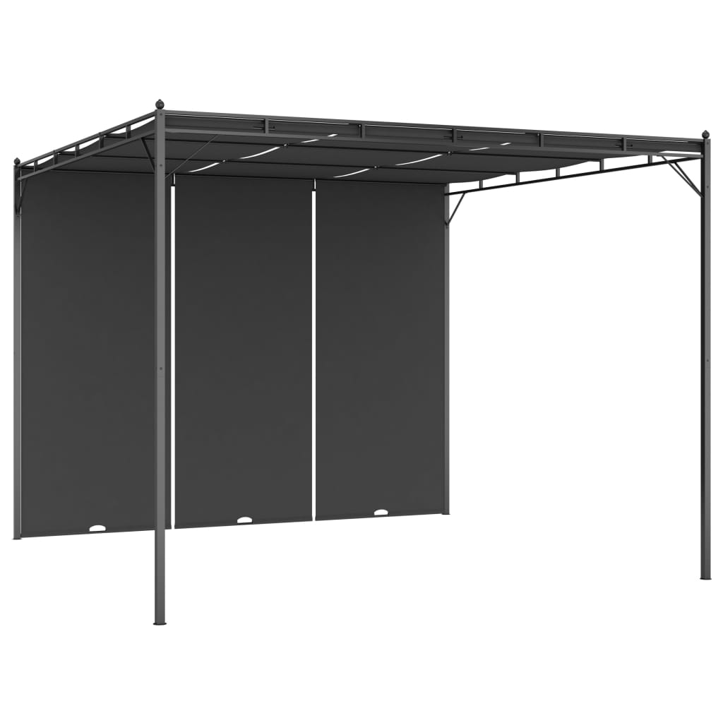 VidaXL Tuinprieel met zijgordijn 3x3x2,25m antraciet