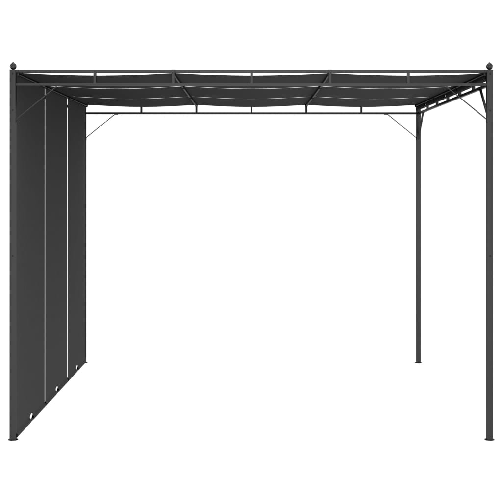 VidaXL Tuinprieel met zijgordijn 3x3x2,25m antraciet