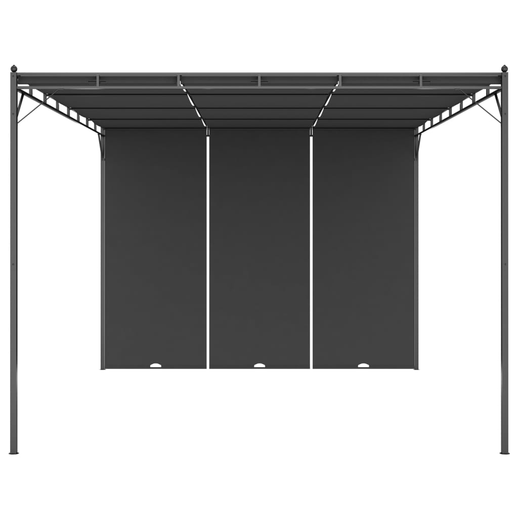 VidaXL Tuinprieel met zijgordijn 4x3x2,25m antraciet