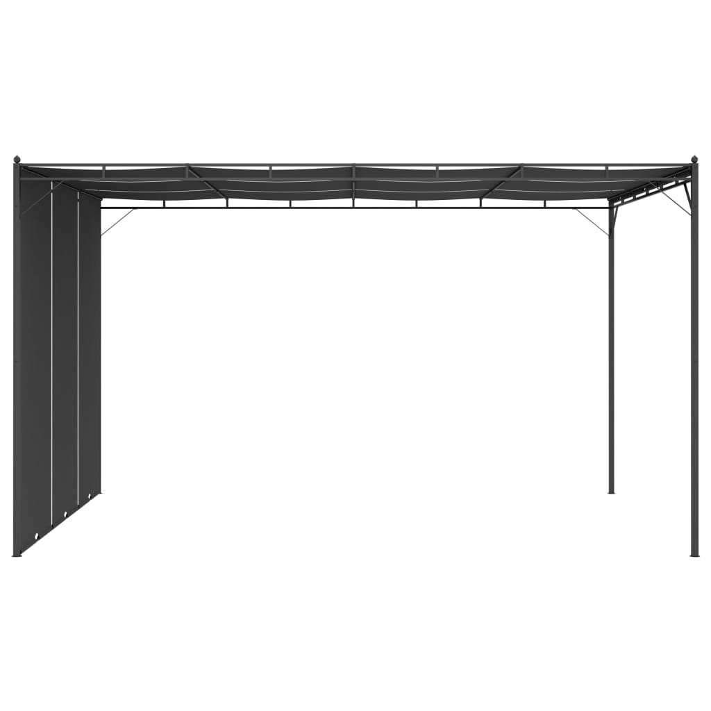 VidaXL Tuinprieel met zijgordijn 4x3x2,25m antraciet