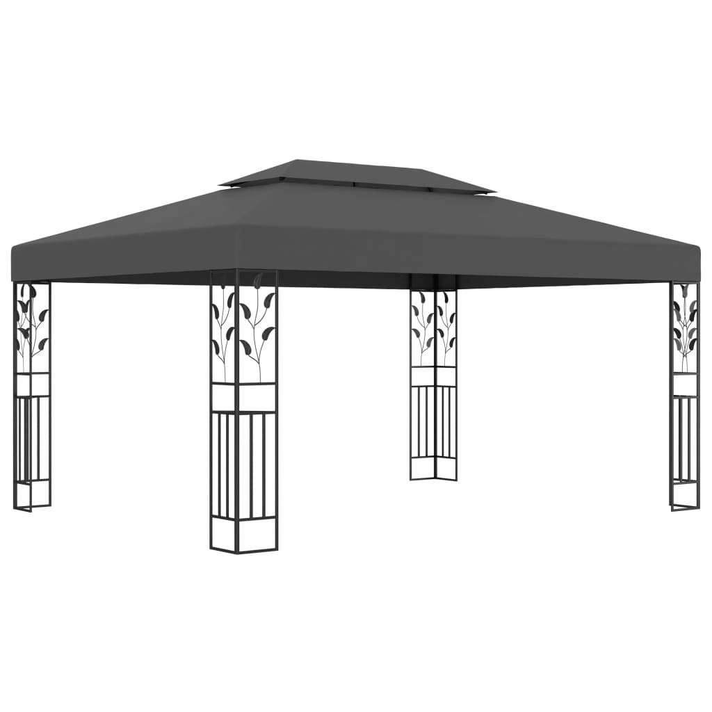 VidaXL Prieel met dubbel dak 3x4m antraciet