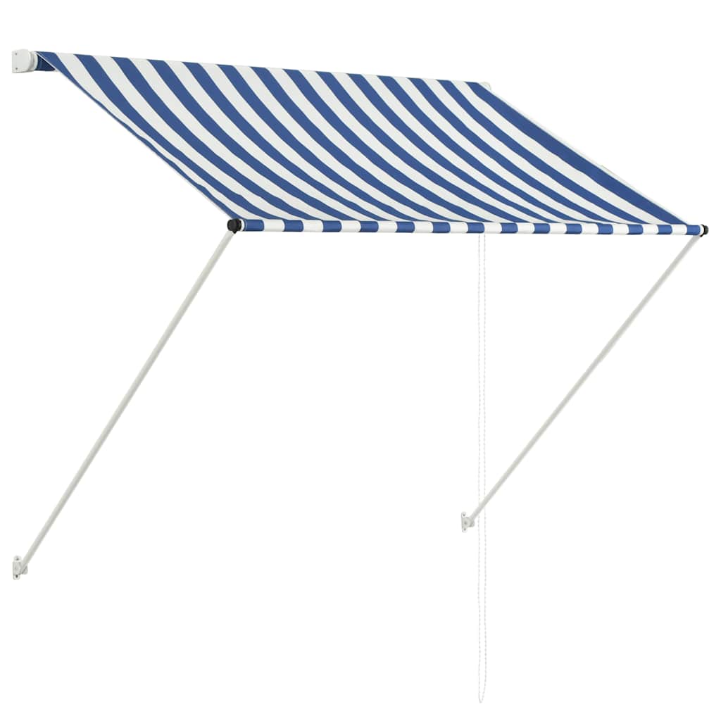 Vidaxl luifel uittrekbaar 100x150 cm blauw en wit