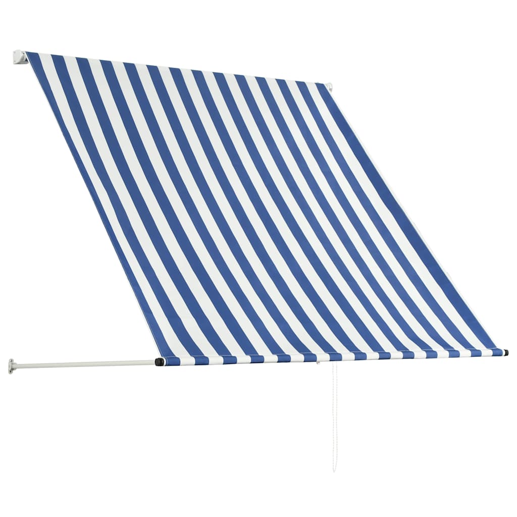 Vidaxl luifel uittrekbaar 100x150 cm blauw en wit
