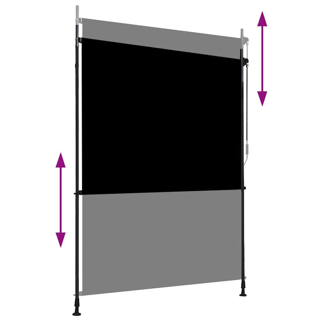 Vidaxl rolgordijn voor buiten 150x270 cm antraciet