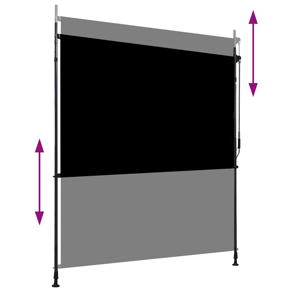 Vidaxl rolgordijn voor buiten 200x270 cm antraciet