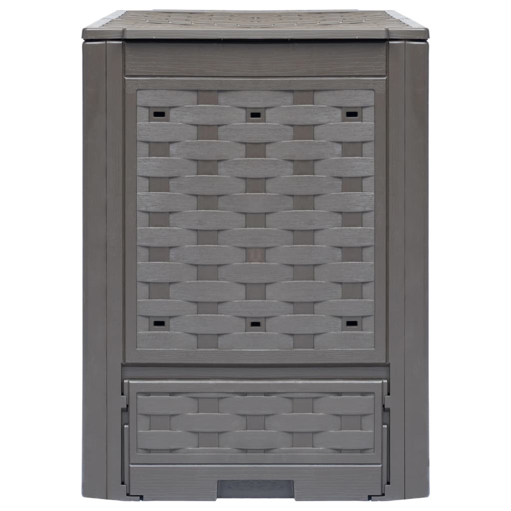 VidaXL Compostbakken 2 st 600 L 60x60x83 cm kunststof rotan bruin