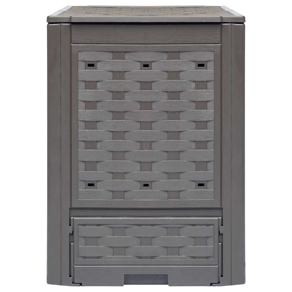 VidaXL Compostbakken 2 st 600 L 60x60x83 cm kunststof rotan bruin