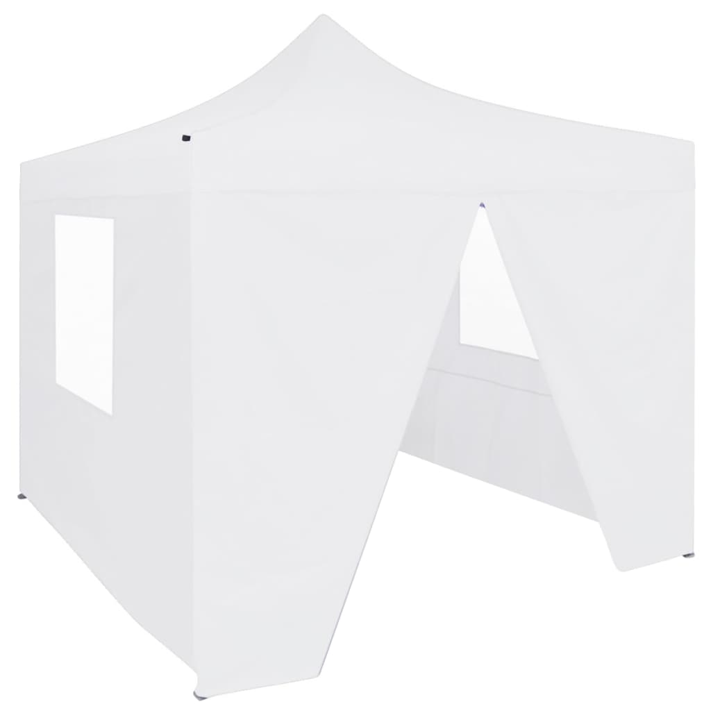 VidaXL Partytent met 4 zijwanden inklapbaar 3x3m staal wit