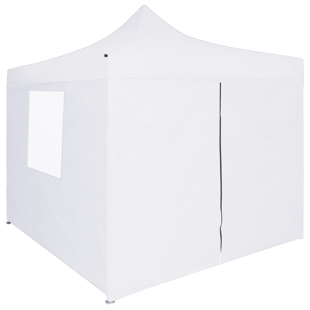 VidaXL Partytent met 4 zijwanden inklapbaar 3x3m staal wit