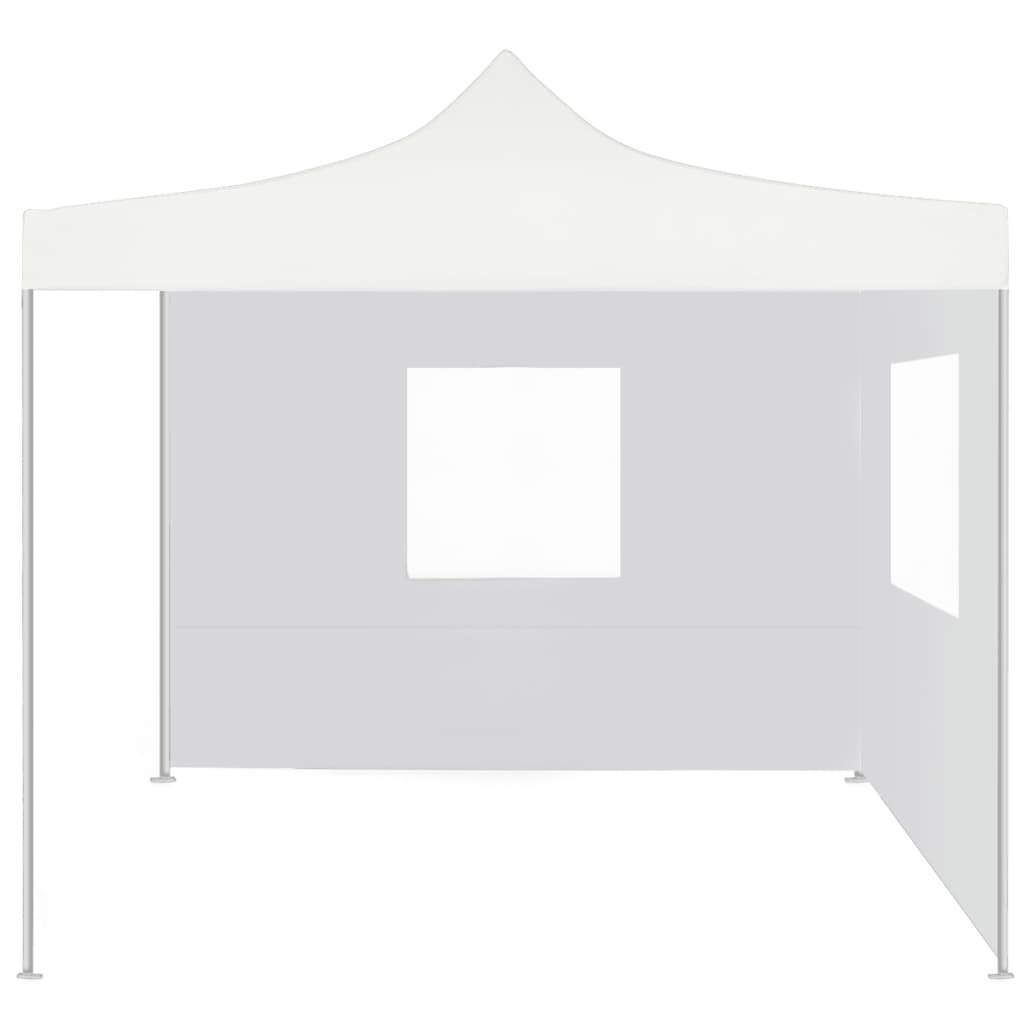 Vidaxl partytent met 2 zijwanden inklapbaar 3x3m staal wit
