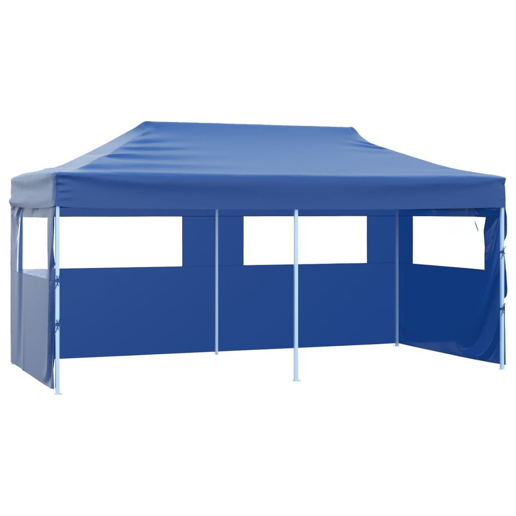 VidaXL Partytent met 4 zijwanden inklapbaar 3x6m staal blauw