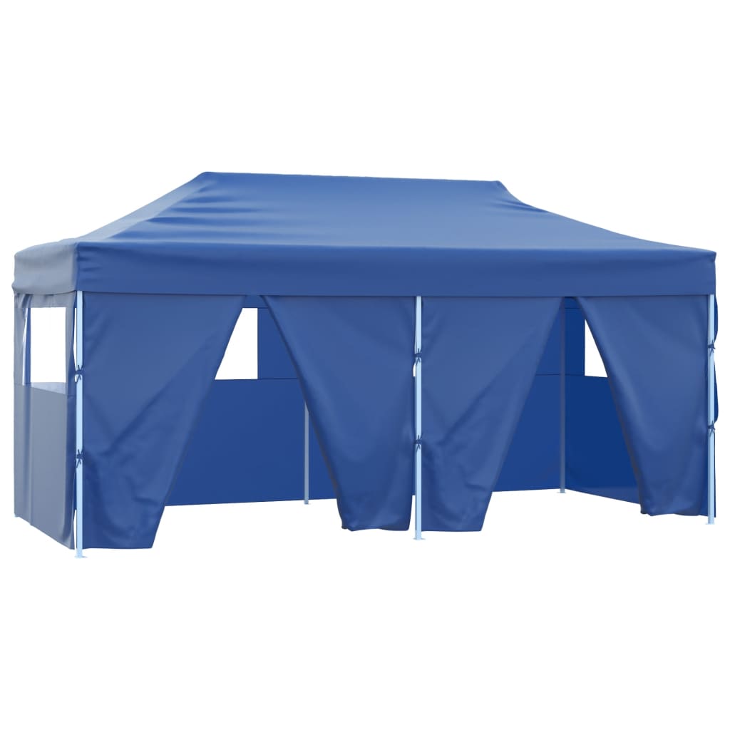 VidaXL Partytent met 4 zijwanden inklapbaar 3x6m staal blauw