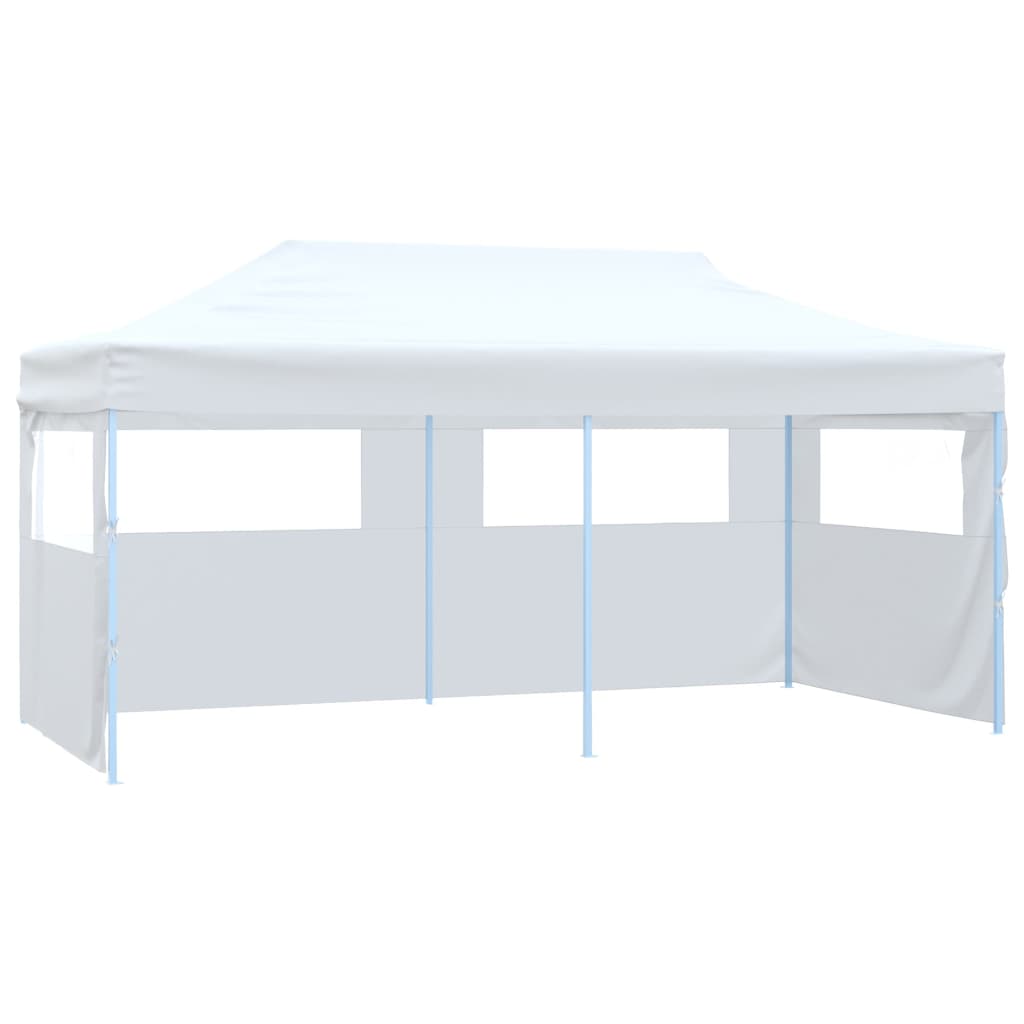 VidaXL Partytent met 4 zijwanden inklapbaar 3x6m staal wit
