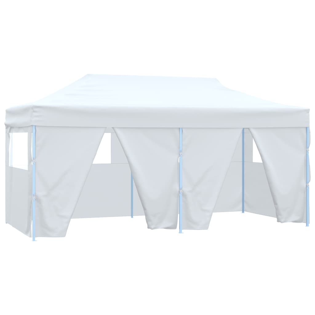 VidaXL Partytent met 4 zijwanden inklapbaar 3x6m staal wit