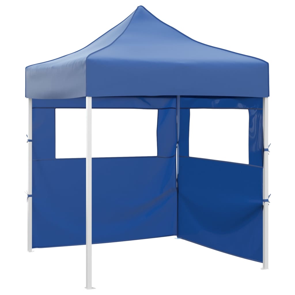 Vidaxl partytent met 2 zijwanden inklapbaar 2x2m staal blauw