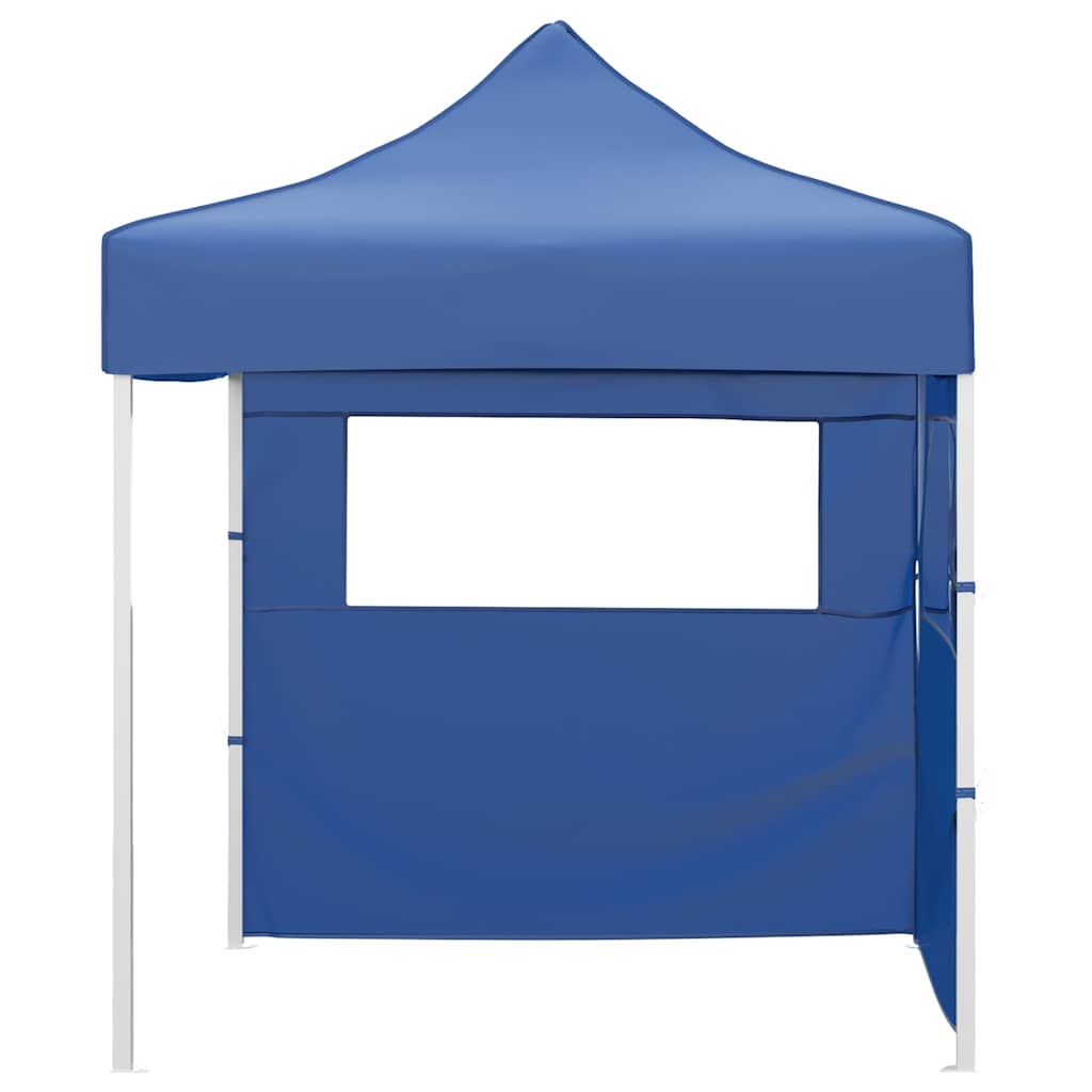 Vidaxl partytent met 2 zijwanden inklapbaar 2x2m staal blauw