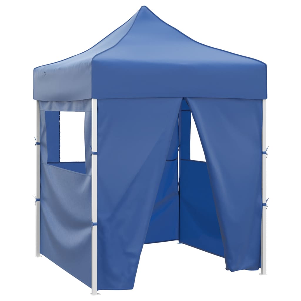 Vidaxl partytent met 4 zijwanden inklapbaar 2x2m staal blauw