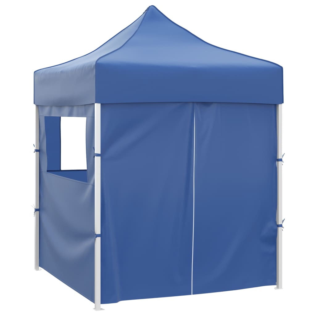 Vidaxl partytent met 4 zijwanden inklapbaar 2x2m staal blauw