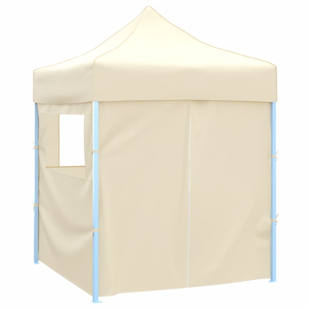 Vidaxl partytent met 4 zijwanden inklapbaar 2x2m staal crème