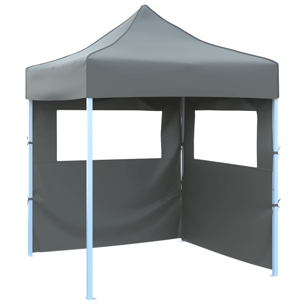 VidaXL Partytent met 2 zijwanden inklapbaar 2x2m staal antraciet