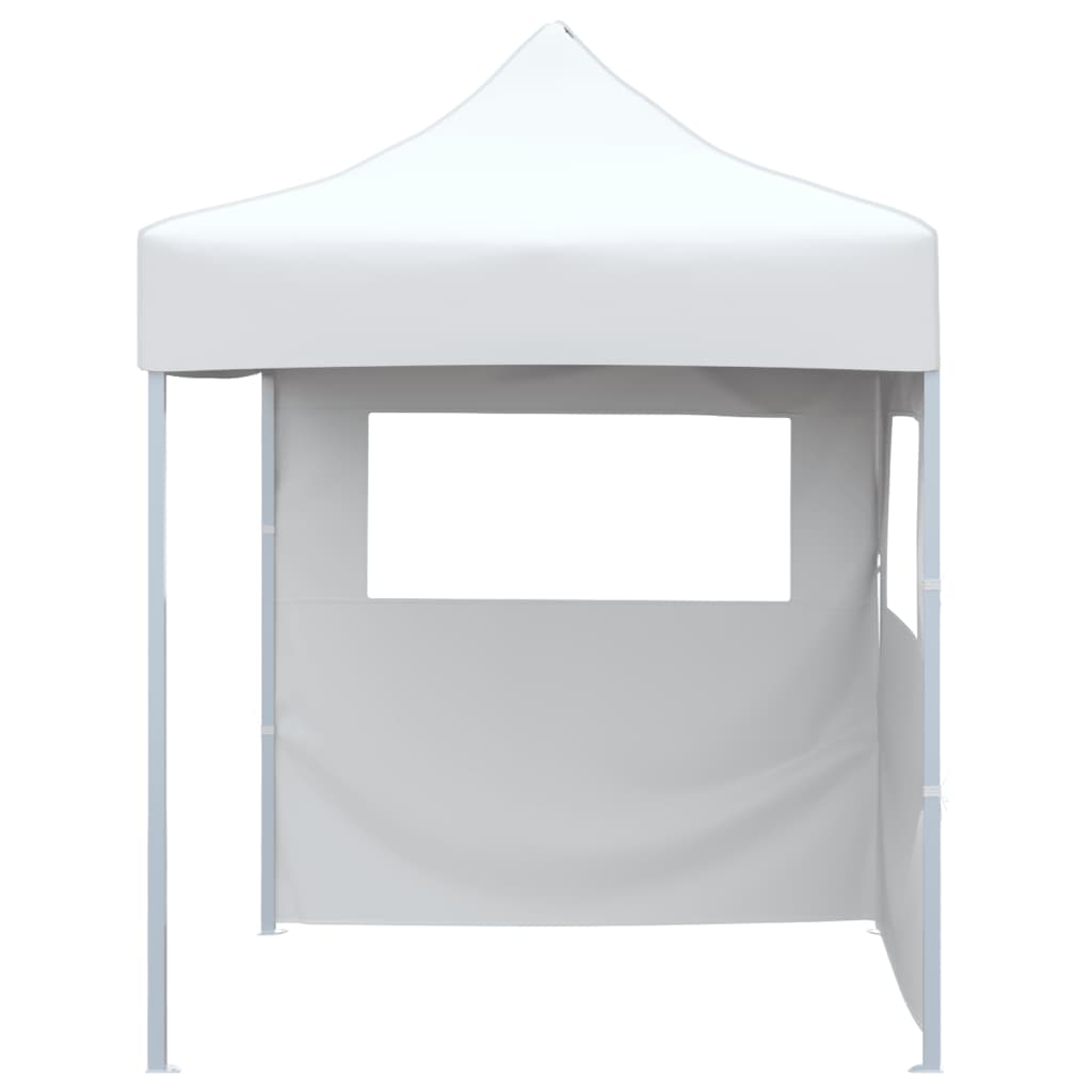 VidaXL Partytent met 2 zijwanden inklapbaar 2x2m staal wit