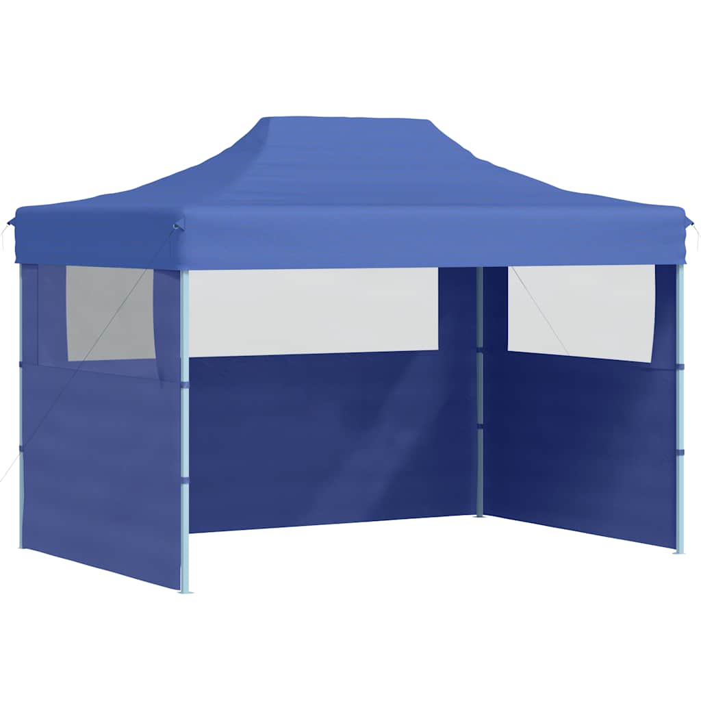 Vidaxl partytent met 3 zijwanden inklapbaar 3x4m staal blauw