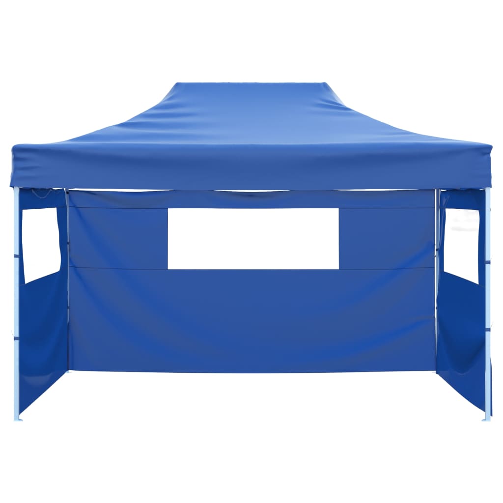 Vidaxl partytent met 3 zijwanden inklapbaar 3x4m staal blauw