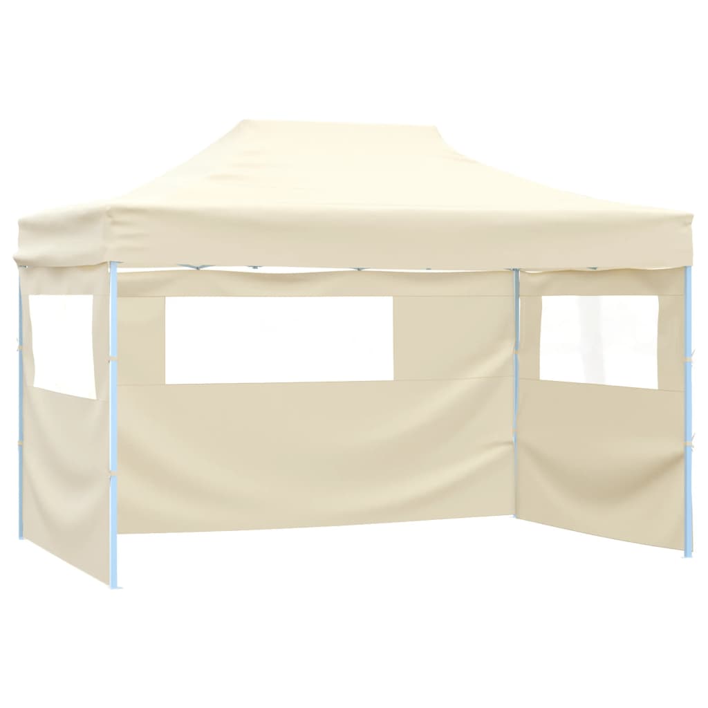 Vidaxl partytent met 3 zijwanden inklapbaar 3x4m staal crème