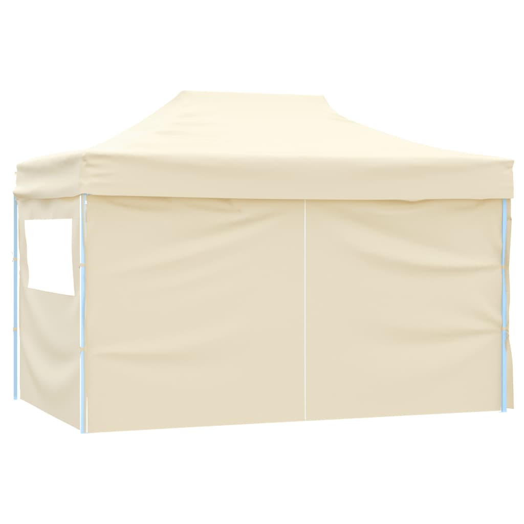 Vidaxl partytent met 4 zijwanden inklapbaar 3x4m staal crème