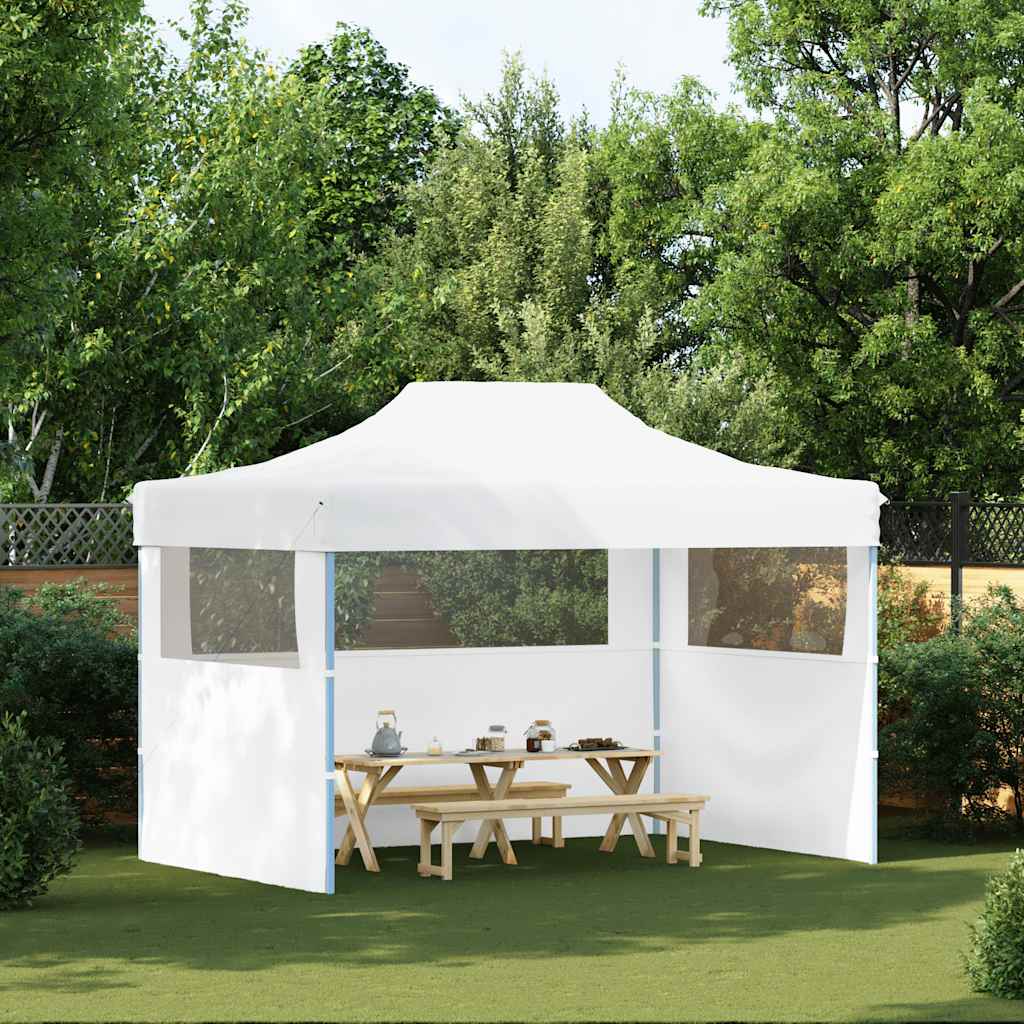 Vidaxl partytent met 3 zijwanden inklapbaar 3x4m staal wit