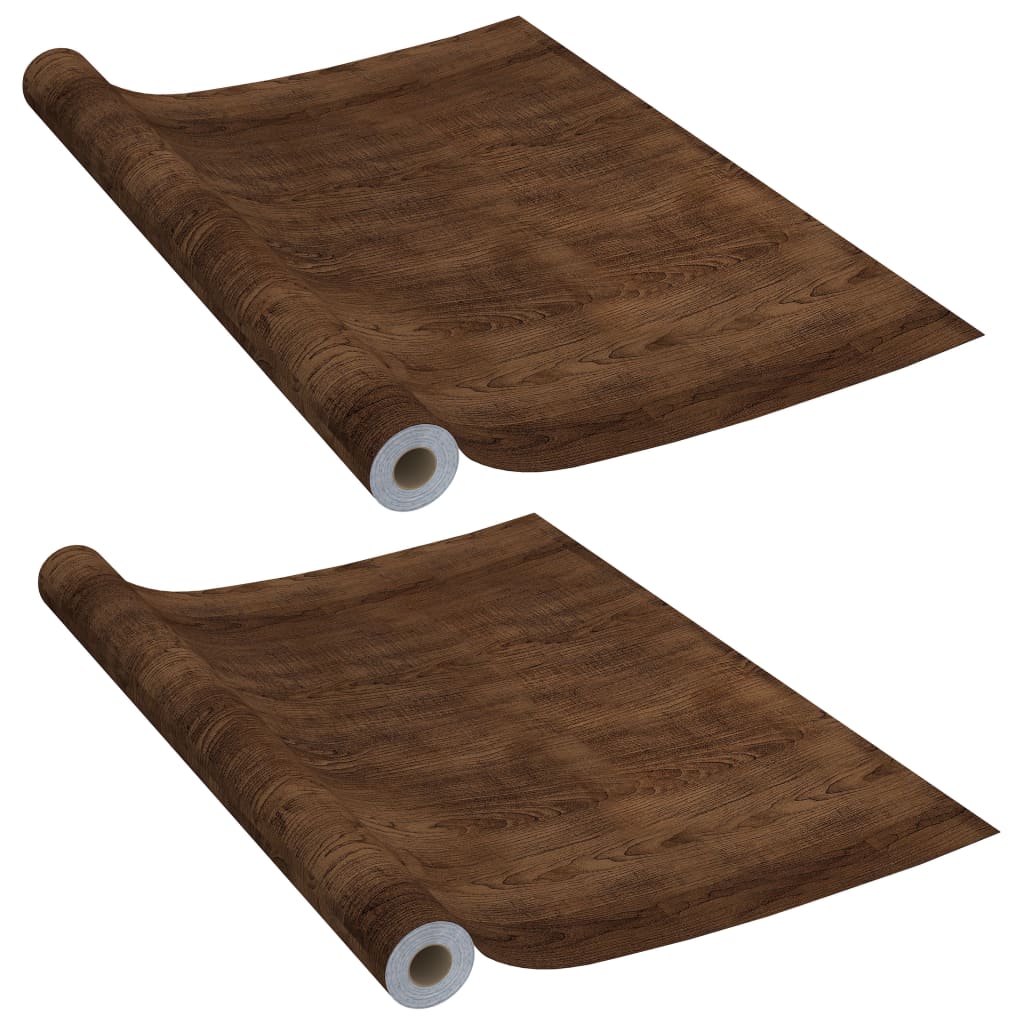 Vidaxl deurfolies zelfklevend 2 st 210x90 cm pvc donkerikenkleurig