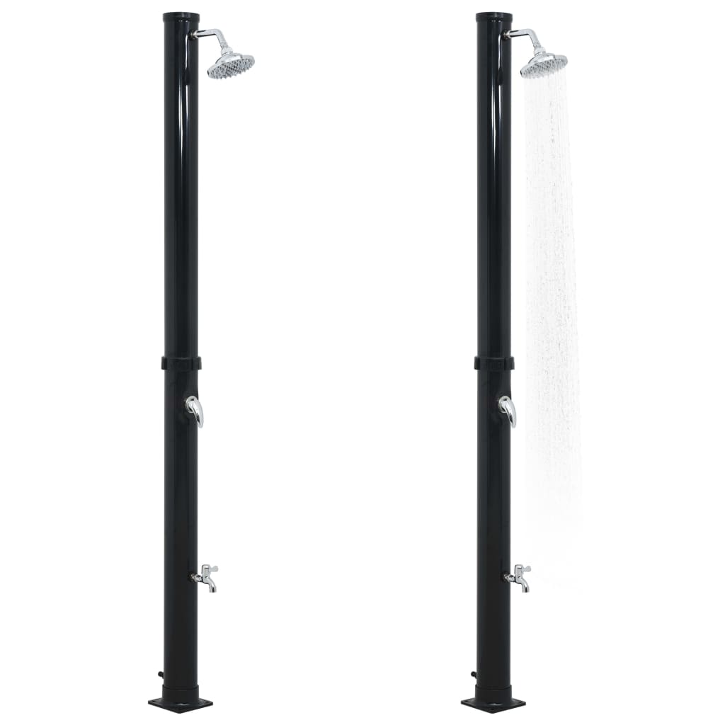 Vidaxl zonnedouche 20 l 220 cm zwart