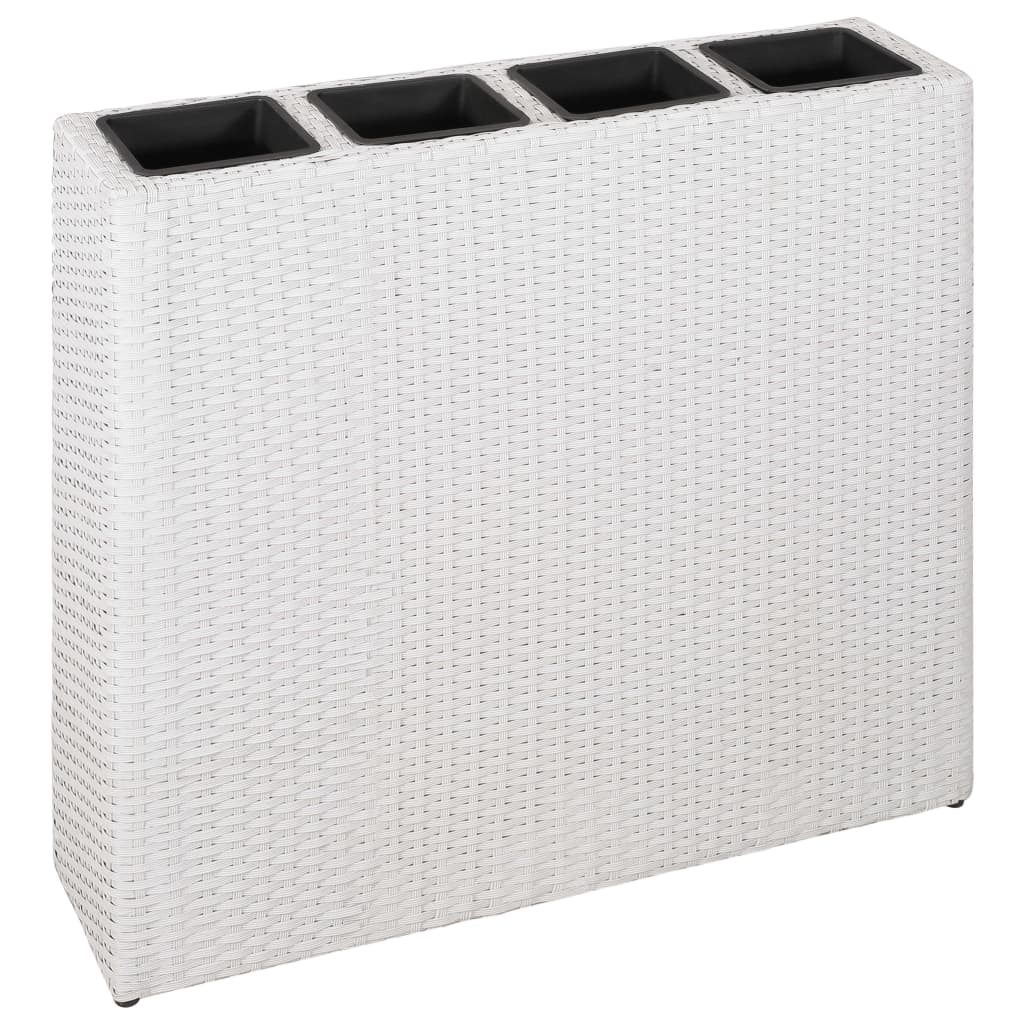 VidaXL Plantenbak bedacht met 4 potten 2 st poly rotan wit