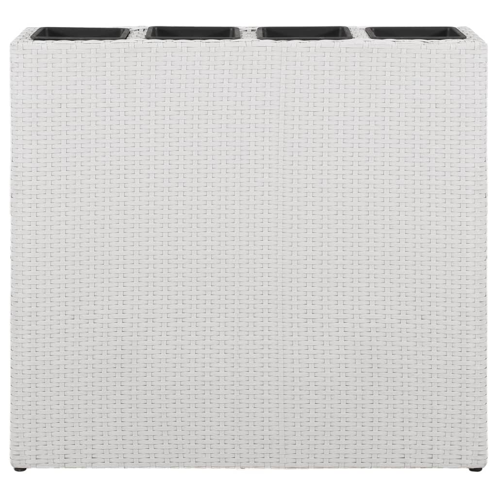 VidaXL Plantenbak bedacht met 4 potten 2 st poly rotan wit