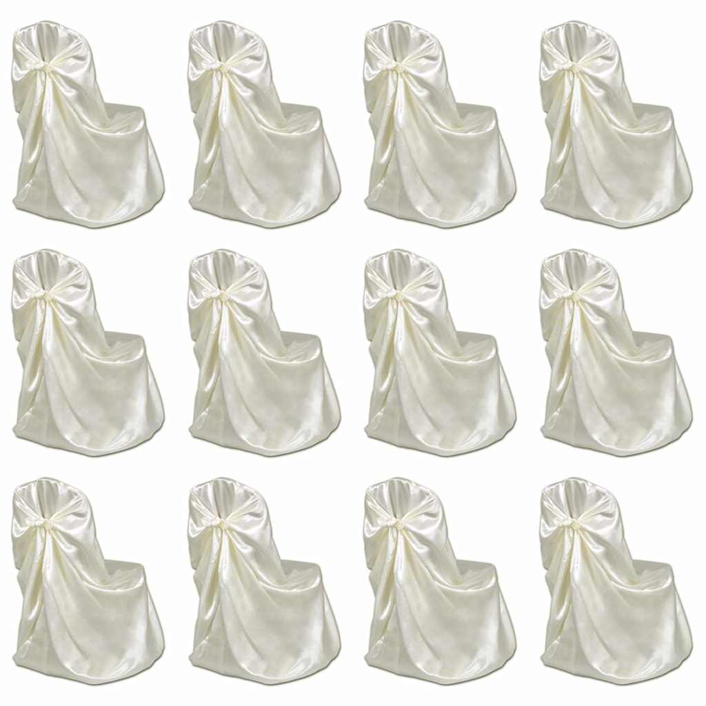 Vidaxl stoelhoes voor bruiloft 12 st crème